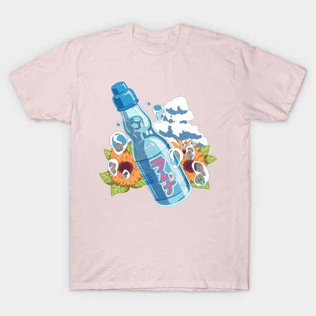 The Japanese summer, sunflowers and some cold soda drink T-Shirt by AnGo